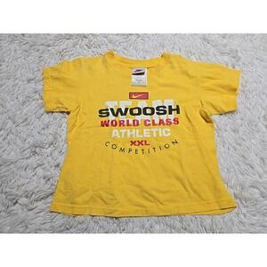 Vintage‎ Team World Class Nike Center Swoosh YOUTH 5-6 Shirt Yellow Athletic